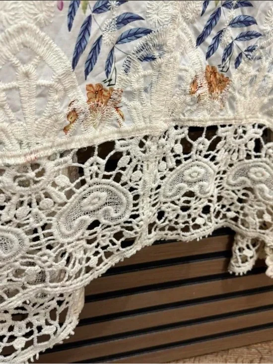 Floral Crochet Embroidered Kimono Cover-Up Cardigan - Picture 9 of 10